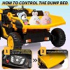 24V 2-Seater Ride-On Dump Truck for Kids, Remote Control Construction Toy with Electric Dump Bed, Extra Shovel - 4 of 4