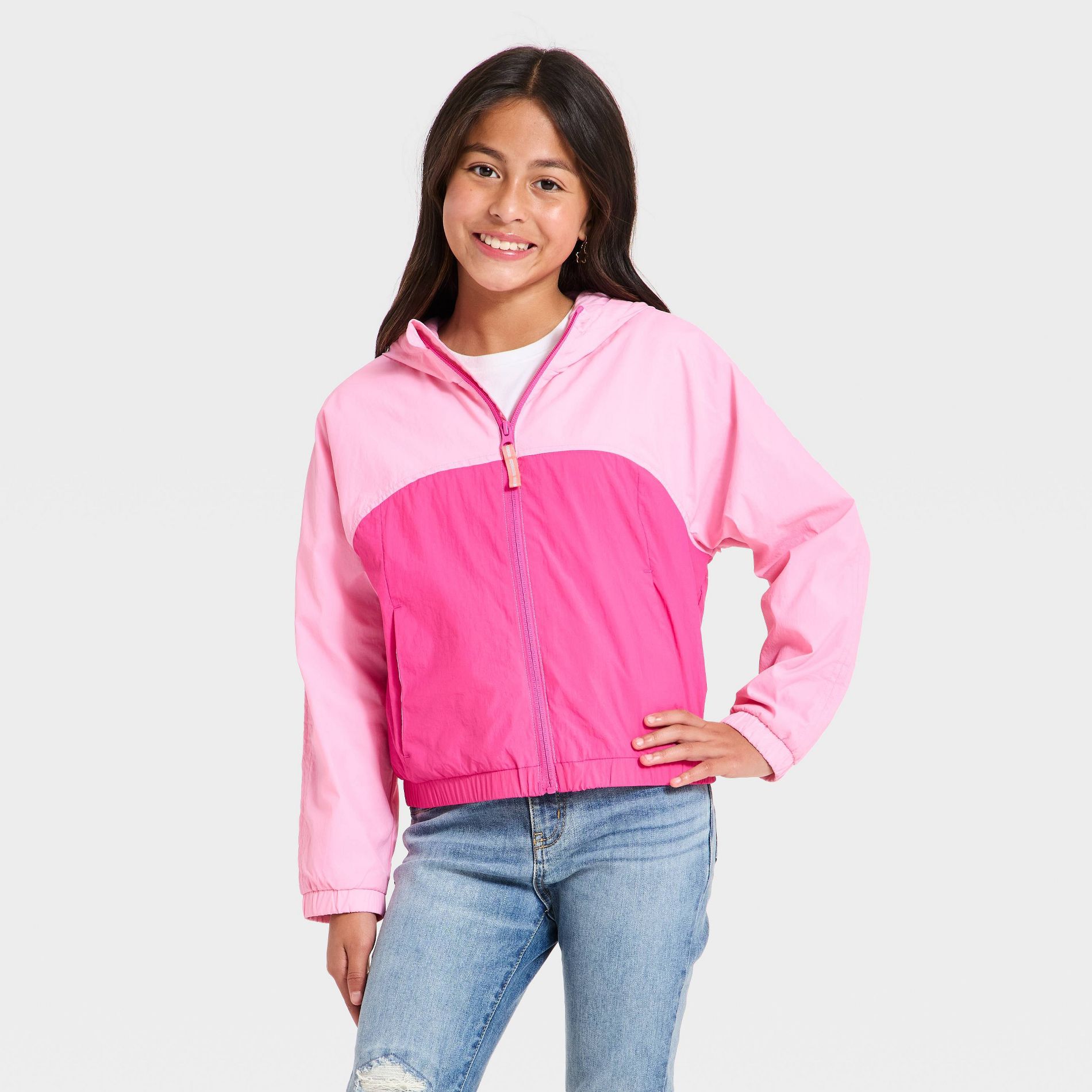 Girls' Colorblocked Windbreaker Jacket - Cat & Jack™ Pink