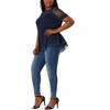 Agnes Orinda Women's Plus Size Round Neck Peplum Short Sleeve Mesh Sheer Summer Casual Blouses - 2 of 4