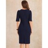 Allegra K Women's Short Sleeve Knee Length Ruched Business Work Sheath Dress - 3 of 4