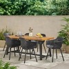 Christopher Knight Home Catalopa Outdoor Acacia Wood and Resin 7 Piece Dining Set, Black/Teak - 2 of 4