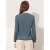 Allegra K Women's Chiffon V Neck Long Sleeve Work Blouse - 3 of 4