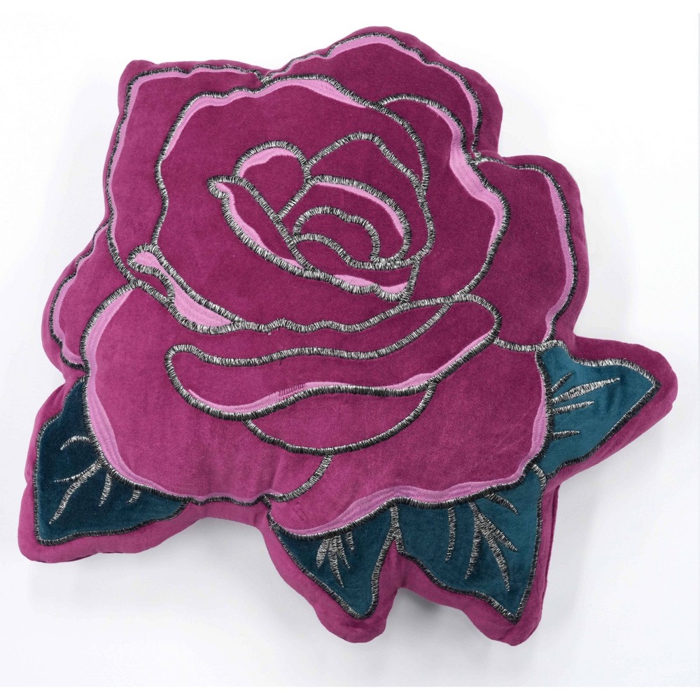 Celestial Garden Velvet Rose Decorative Pillow