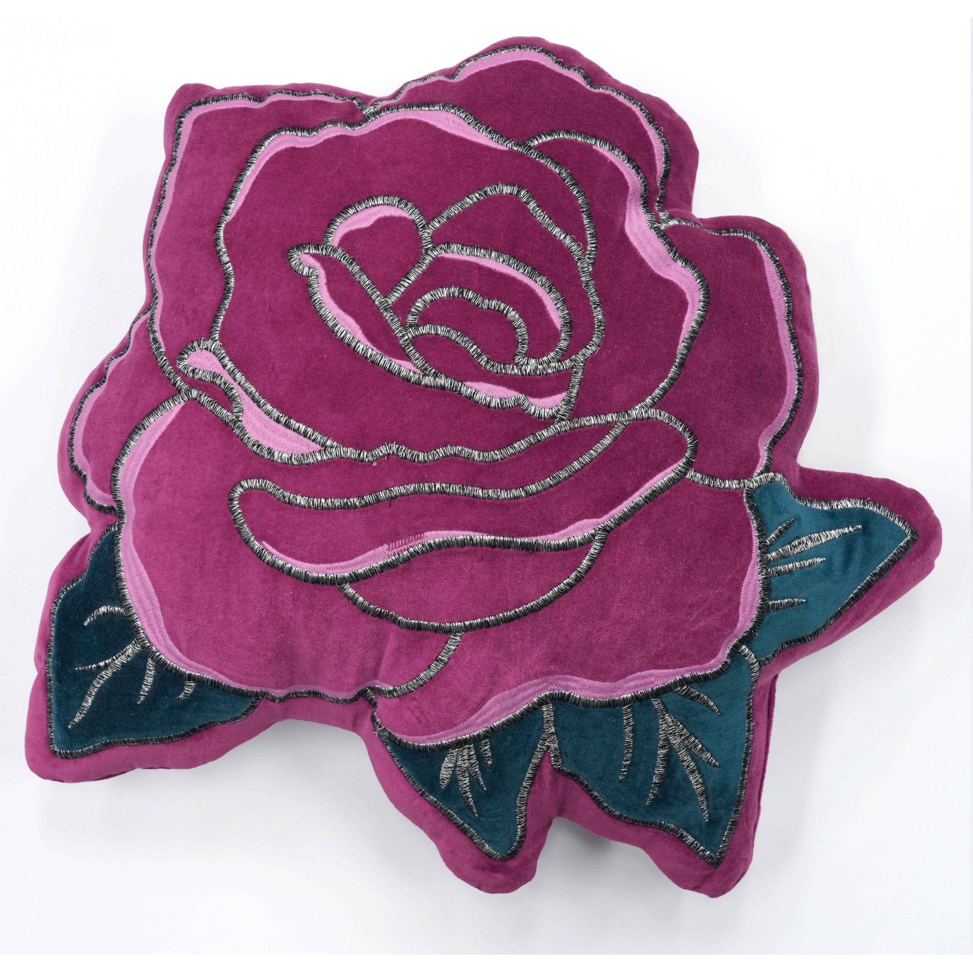 Celestial Garden Velvet Rose Decorative Pillow