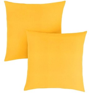 Sunbrella 2pk Outdoor Throw Pillows Sunflower Yellow: Weather-Resistant, UV-Protected, Acrylic Canvas, Transitional Style - 1 of 4