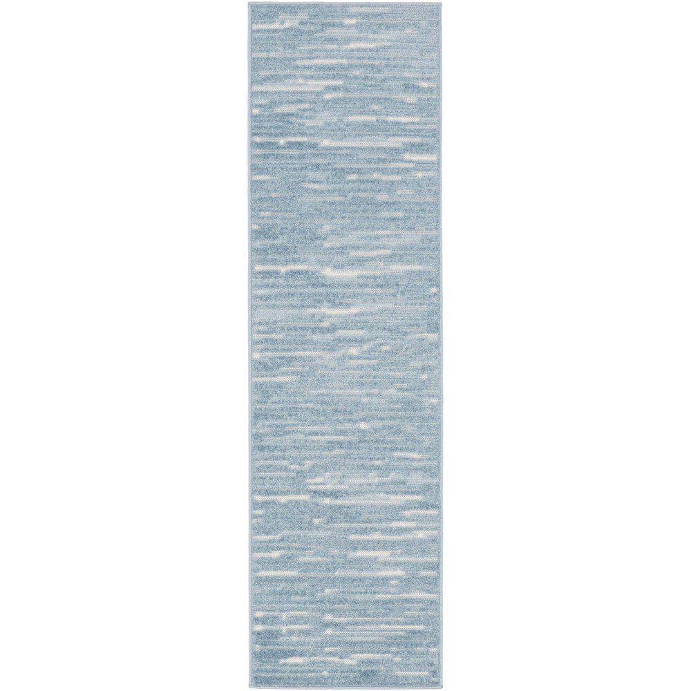 Photos - Area Rug Nourison 2'x6' Care Free Abstract Machine Woven Runner Rug Blue: Modern Low Pile Indoor Rug for Living Room & Hallway 