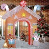 Outsunny 10FT Christmas Inflatable Gingerbread House Archway, Huge Blow Up Christmas Decorations with LED Lights for Indoor, Outdoor, Yard, Party - 3 of 4