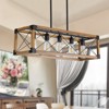 31.50INCH,5-Light Retro Farmhouse Chandelier For Kitchen, Living room, Dining room Walnut(No Bulbs) - image 3 of 4