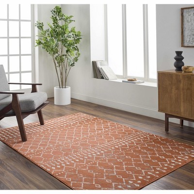 Hauteloom Scandi Orange All Over Pattern Rug