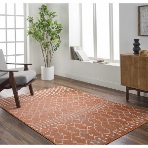 Hauteloom Scandi Orange All Over Pattern Rug - 1 of 4