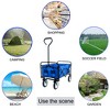 Racxily Folding Wagon Garden Shopping Beach Cart, Utility Grocery Car with Side Pocket for Camping Garden Sports - 4 of 4