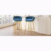 MAYEERTY Swivel Counter Height Bar Stools Set of 2 31 Bar Height Hand-Woven Blue Kitchen Island - 2 of 4