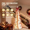 VINGLI 6ft Pop Up Pre-lit Artificial Christmas Tree, 100 Warm White Lights, Red & White, Metal Stand - 4 of 4