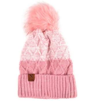 Women's Split-Toned Pom Pom Knit Winter Hat