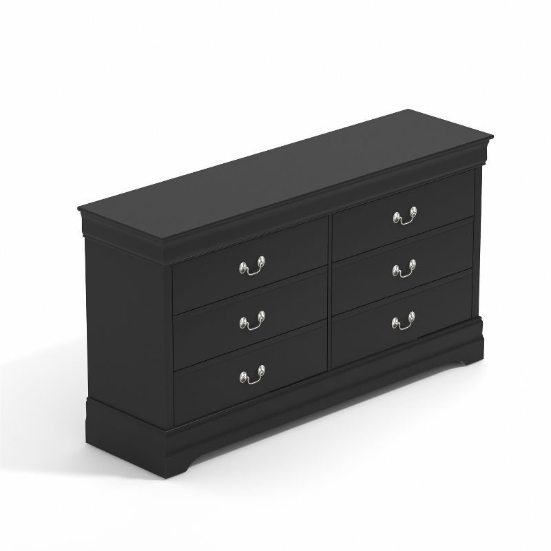 Galano Ireton 6-Drawer Dresser (32.0 in. × 58.2 in. × 15.7 in.) in White, Black, Gray, 5 of 18