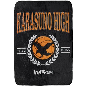 Haikyuu Manga Anime Merch Karasuno High Team Crows Haikyu Plush Throw Blanket - 1 of 4