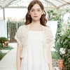 Anna-Kaci Women's Crochet Floral Lace Short Sleeve Cropped Shrug - 2 of 4
