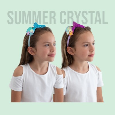 Summer Crystal - Sequin Mermaid Tail with Starry Shell Headband - 1 Pack - image 2