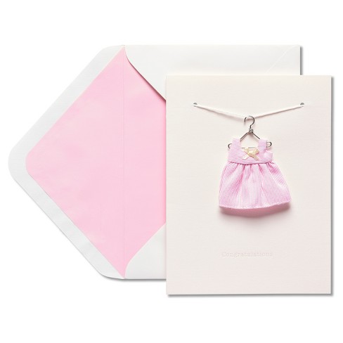 Papyrus Dress New Baby Girl Congratulations Card