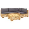 vidaXL Garden Lounge Set Dark grey, Teak wood - 3 of 4