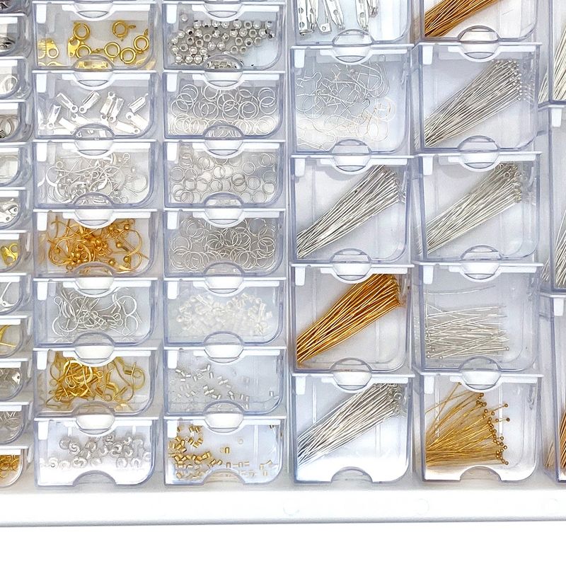 Bead Storage Solutions Assorted Glass and Clay Beads Set with Plastic See-Through Stackable Tray Organizer, 5 of 8