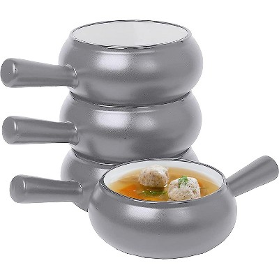 Bruntmor 26 Oz Ceramic Square Soup Bowl, Set Of 6 Gray : Target