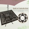 Tangkula 35.4 Inches Outdoor Dining Table All-Weather Cast Aluminum Table with 2.2" Umbrella Hole 4 Person Square Dining Table - 4 of 4