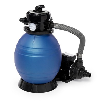 Swimline 71225 HydroTools 12", 0.33 HP Sand Filter Combo Pool Cleaning System Pump for Above Ground Swimming Pools, 8000 Gallons, 4 Way Function Valve