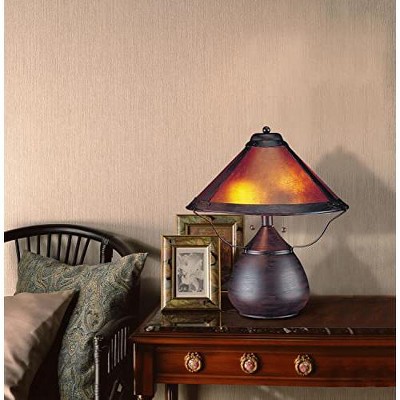 Rust Finish Mica Shade Adjustable Table Lamp