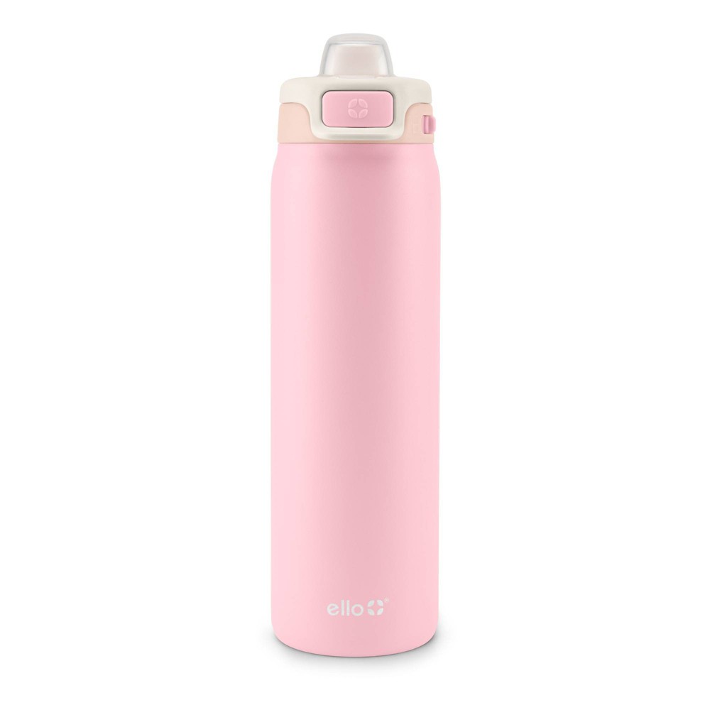 Photos - Glass Ello Pop and Fill 22oz Stainless Steel Water Bottle Sorbet Pink: Vacuum-Insulated, Leakproof, Twist-Off & Flip-Top Lid