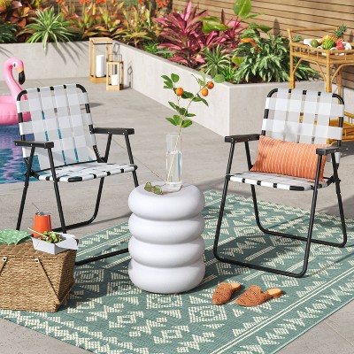 Irregular Liana Outdoor Patio Accent Table White - Threshold&#8482;_2