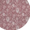 Blush Pink And Mauve Floral Washable Indoor Outdoor Area Rug - 4 of 4