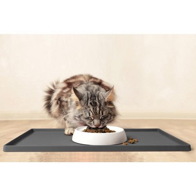Marshmallow White Stainless Steel Shallow Cat Food Bowls Set