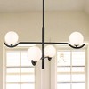 C Cattleya 4-Light Black Sputnik Chandelier with White Opal Glass, Adjustable height and G9 bulb included - 2 of 4