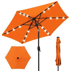 Best Choice Products 7.5ft Outdoor Solar Patio Umbrella for Deck, Pool w/ Tilt, Crank, LED Lights - 1 of 4