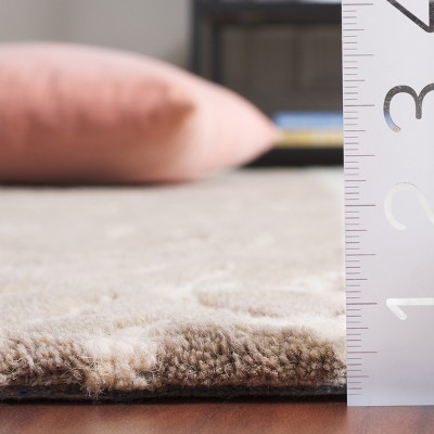Grey and Ivory Handmade Wool Tufted Area Rug 6' x 9'