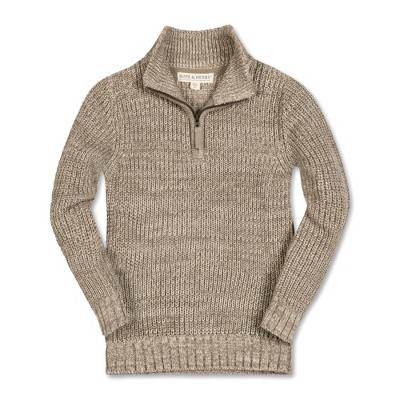 Hope & Henry Boys'  Long Sleeve Half Zip Pullover Sweater, Kids