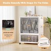 2 Tier Baby Wardrobe Closet with Transparent Grey Doors, Collapsible Storage Bins with Wheels-for Baby pet Clothes Daily Necessities,with Lid - 3 of 4