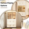 LIVAREEmlen Portable Wardrobe Closet Storage Organizer for Clothes,Clothes Dresser,9 Magnetic Doors-9 Cubes & 1 Hanging Rod,6 pcs hangers,White - 4 of 4
