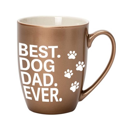 Elanze Designs Best Dog Dad Ever Bronze 10 ounce New Bone China Coffee Cup Mug