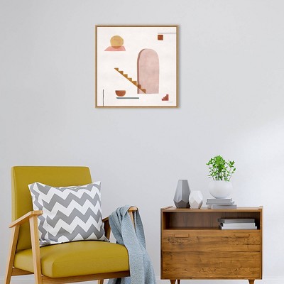 Mi Casa Abstract Shapes Framed Canvas Wall Art