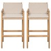 Acacia Wood Frame Rattan Woven Bar Stools  Set of 4,Outdoor Barstools with Cushions,Rustic Patio Bar Chairs for Garden or Deck-Coolbibila - 2 of 4