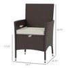 2 PCS Rattan Wicker Dining Chairs with Cushions and Anti-Slip Foot, Patio Stackable Chairs Set for Backyard, Garden, Lawn - 3 of 4