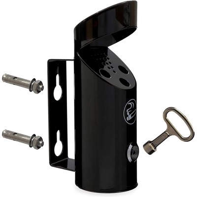 Juvale Outdoor Wall Mounted Cigarette Butt Receptacle, Black, 9 In