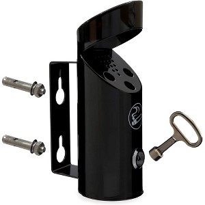 Juvale Outdoor Wall Mounted Cigarette Butt Receptacle, Black, 9 In - 1 of 4