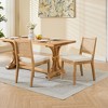 Lyngins 2-Piece Louis Armless Dining Chairs with Square Rattan Backrest & Exquisitely Carved Solid Wood Frame, French Kitchen Chair for Living Room - 2 of 4