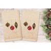 Linum Home Textiles Christmas Ornaments - Embroidered Luxury 100% Turkish Cotton Hand Towels (Set of 2) - 2 of 3