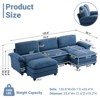 Karl Home |120 in. W Pillow Top Arm Double-layer Cushion Corduroy Sofa in White With Ottoman - 2 of 4