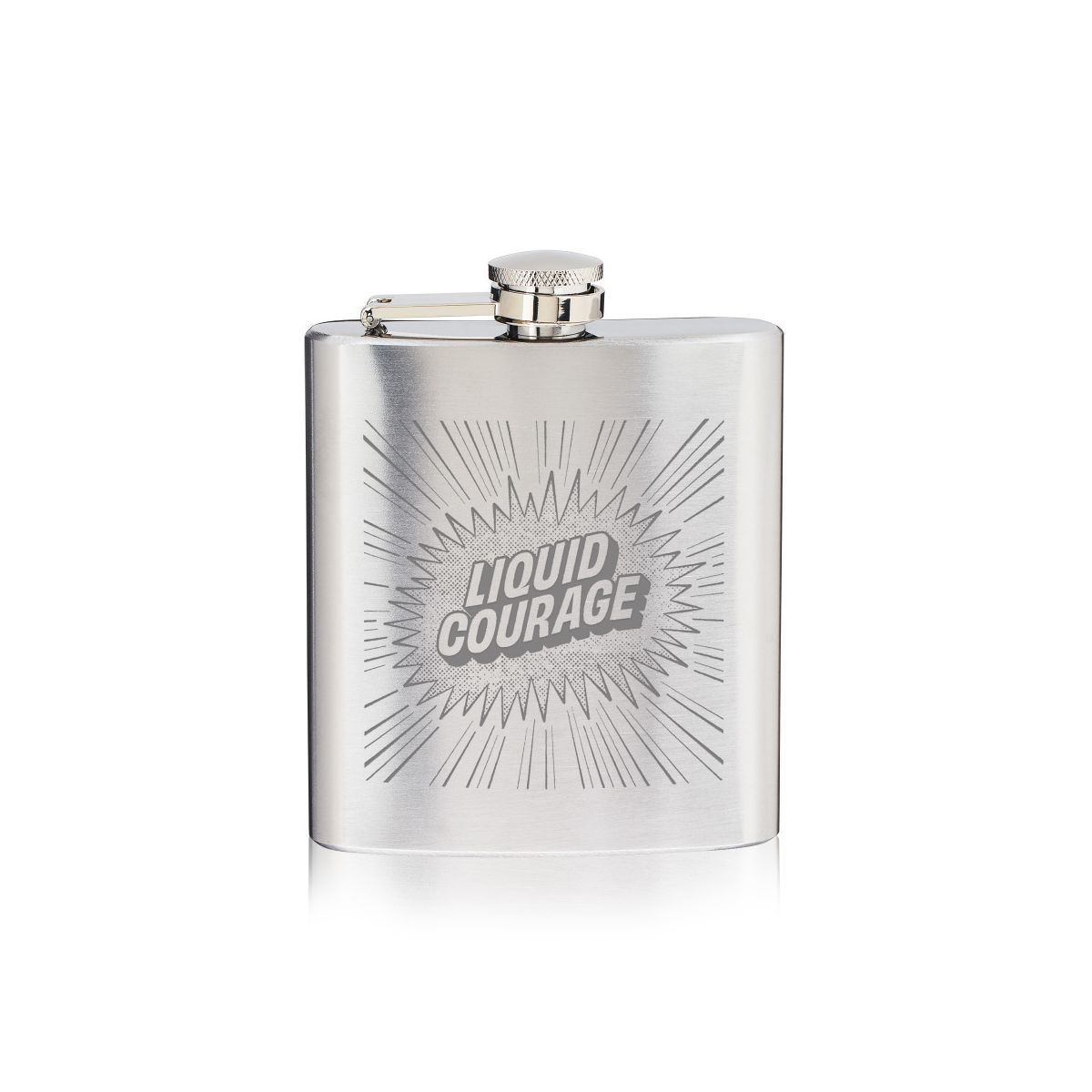 True Liquid Courage 6oz Stainless Steel Whiskey Hip Flask, Leakproof Metal Flask for Camping, Outdoor, Travel, Hiking, Picnic, Gifts for Men and Women