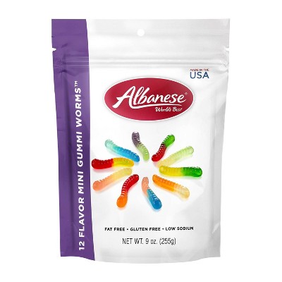 Albanese World's Best 12 Flavor Mini Gummi Worms - 9oz